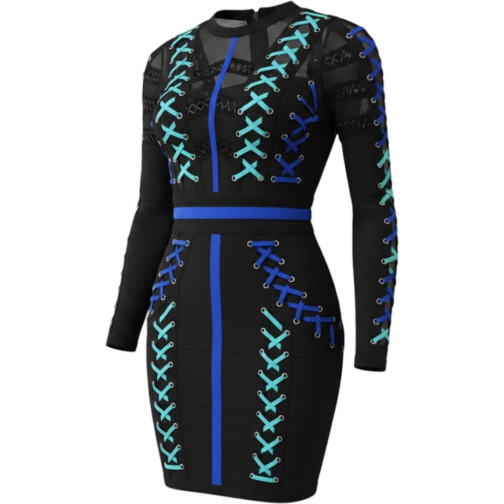 Fashion Nova Bodycon Dress Womens Small Lace Up Mesh Mini Rave Baddie Goth Moto